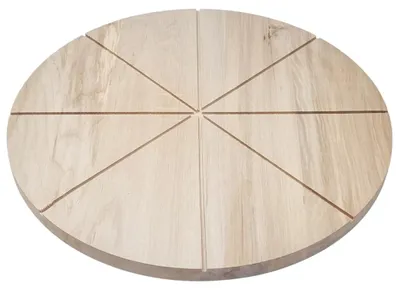 Pizzabrett aus Naturholz, Ø 32 cm, mit Rillen für 8 Stücke