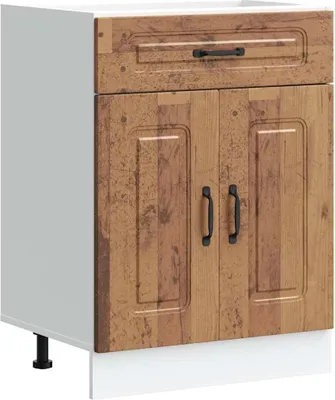 Image de vidaXL Élément bas de cuisine Kalmar imitation vieux bois Matériau dérivé du bois