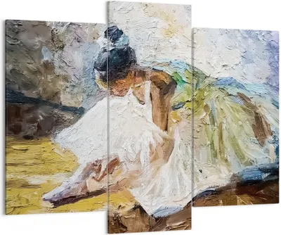 Produktbild von Bild auf Leinwand - Leinwandbild - 3 Teile - Ballerina Mädchen Öl - 130x100cm - Wand Bild - Wanddeko - Wandbilder - Leinwanddruck - Bilder - Wanddekoration - Leinwand bilder - CB130x100-4756