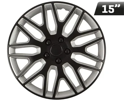Obrázok produktu pre Kryty kolies Dakar čierne/strieborné 15", 4 ks.