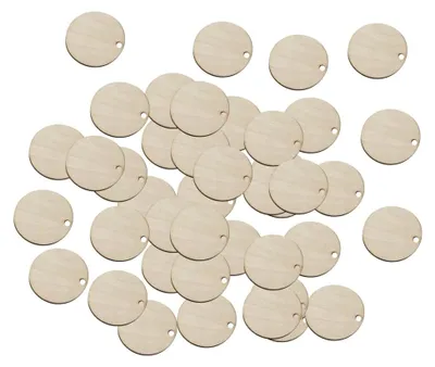 Produktbild von 50 Stück Holzscheiben mit Loch, 3 cm