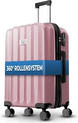 Produktbild von Reisekoffer 1052 Reisetasche Koffer Handgepäck Tasche Trolley ABS Rose Gold L-65cm