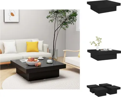 Zdjęcie produktu dla vidaXL Stolik kawowy czarny 90x90x28 cm materiał drewnopochodny - Stoliki kawowe