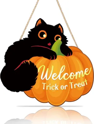 Zdjęcie produktu dla Dekoracja ścienna na Halloween: czarny kot