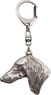 Produktbild von Saluki, Persischer Windhund - Versilberter Schlüsselanhänger mit Hund, Handtaschen-Dekoration, Rucksack-Anhänger der Marke Art-Dog