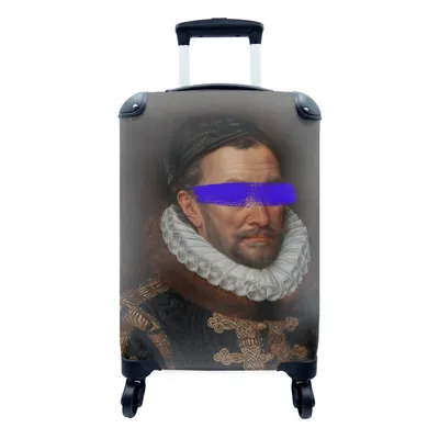 Produktbild von MuchoWow® Koffer Handgepäck Trolley Rollkoffer Kleine Reisekoffer mit 4 Rollen - Wilhelm von Oranien - Adriaen Thomasz - Blau - Cabin Size < 55x40x23 cm & 55x40x20 cm - Fotokoffer - Kabinenkoffer - Boardgepäck - Reise-Box - Reisekoffer - Reisegepäck - Koffer mit Bild - Trolley für Kinder