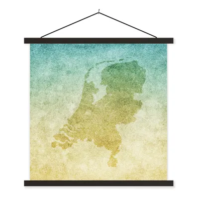 Obrázek produktu pro MuchoWow® Textilní plakát - Barevná ilustrace Nizozemska - 90x90cm - S černými lamelami