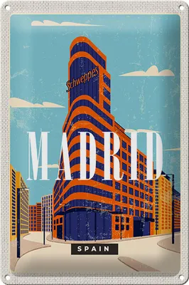 Produktbild von Blechschild Reise 20x30cm Madrid Spain Reiseziel