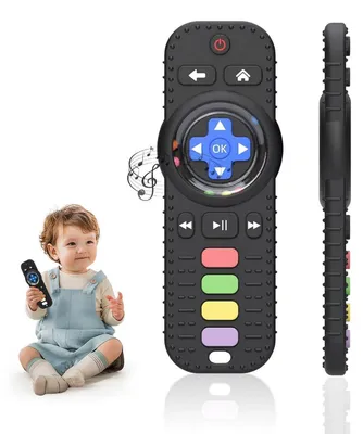 Produktbild von Beißring Baby Fernbedienung Spielzeug Silikon BPA-frei Schwarz ab 3 Monaten 1 Stück