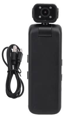 Produktbild von Tragbarer Camcorder, 2K HD, 355 Grad drehbares Weitwinkelobjektiv, Anti-Shake-Videokamera mit Rückklemme