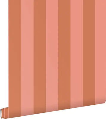 Produktbild von ESTAhome Tapete Streifen Terrakotta und Pfirsichrosa 53 cm x 10.05 m