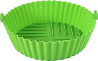 Produktbild von Silikon-Topfablage für Heißluftfritteuse, verhindert Rückstände, BPA-freie Silikon-Fritteuseneinlage, Ersatz für Pergamentpapier, lebensmittelechtes Zubehör für Heißluftfritteusen