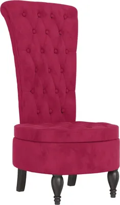 Image de vidaXL Chaise rembourrée à haut dossier vin rouge velours boutonné