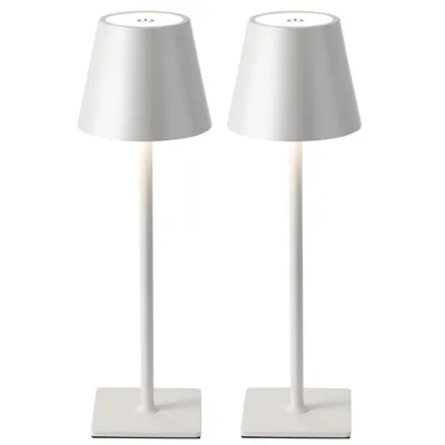 Produktbild von 2er Set LED Tischlampe Kabellos Dimmbar USB Wiederaufladbar Weiß