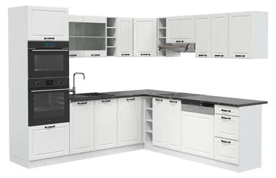 Obrázek produktu pro Rohová kuchyň Vicco R-Line Bílý venkovský dům/Bílá 247 x 237 cm, PD Antracit, Model 42434
