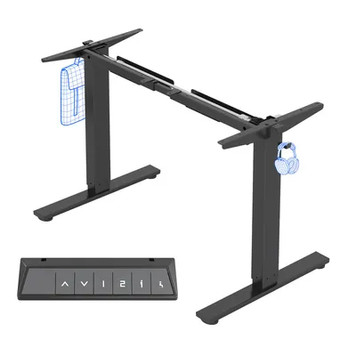 Produktbild von FlexiSpot E1 Lite Höhenverstellbarer Schreibtisch Gestell mit 2 Haken und Höhenmemory-Funktion&LED-Höhenanzeige, Elektrisch Tischbeine Schwarz