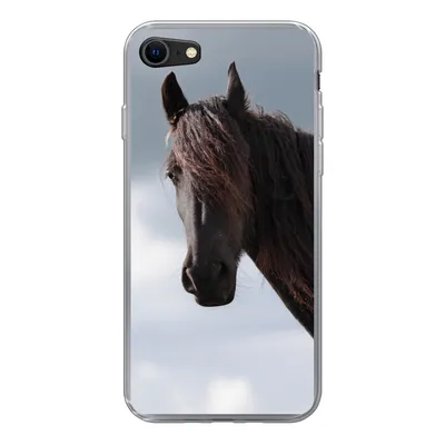 Produktbild von MuchoWow® Handyhülle Schutzhülle Hülle für iPhone SE 2020 Pferde - Himmel - Porträt Silikon Softcase Handy Hülle - Kartenbesitzer