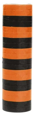 Produktbild von 1 Rolle Papier Luftschlangen orange schwarz Halloween | schwer entflammbar