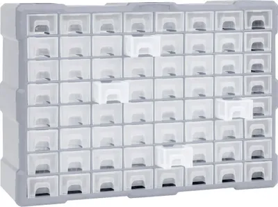 Obrázok produktu pre viaczásuvkový organizér vidaXL so 64 zásuvkami 52x16x37,5 cm