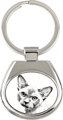 Immagine prodotto di Gatto birmano portachiavi con foto di un gatto Art-Dog