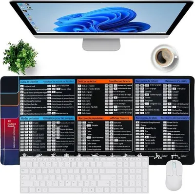 Zdjęcie produktu dla SYCEES Duża podkładka pod mysz na biurko, 90 x 40 cm, wzór: Francja