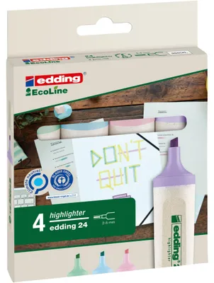 Obrázok produktu pre Edding 24-4-1000 24 zvýrazňovač EcoLine - opakovane plniteľný, pastelový, rôznorodý
