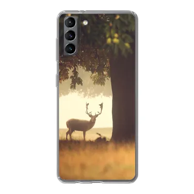 Produktbild von MuchoWow® Handyhülle Schutzhülle Hülle für Samsung Galaxy S21 Plus Hirsche - Bäume - Wald Silikon Softcase Handy Hülle - Handy-Tasche