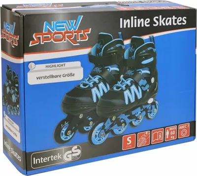 Immagine prodotto di New Sports pattini in linea nero/blu ABEC 7, taglia 31-34 Altri