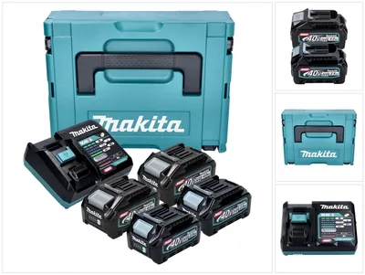 Image de Makita Power Source Kit 2x BL 4025 batterie 40 V max. 2,5 Ah XGT + 2x BL 4040 batterie 40 V max. 4,0 Ah XGT + chargeur DC 40 RA + Makpac