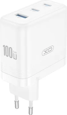Image de XO CE35 Chargeur mural USB 100?W avec 2× USB-C & 1× USB-A, blanc