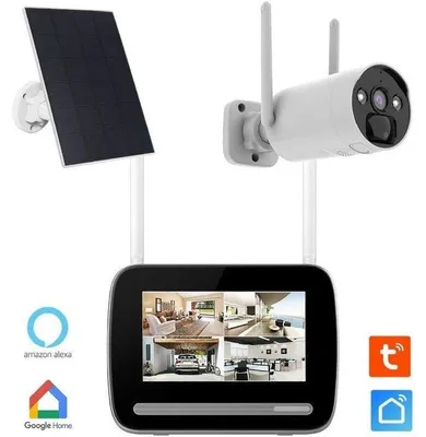 Productafbeelding van KYF 7" Screen Kit with 4MP ULTRA HD Recorder - Rechargeable Camera + Solar Panel