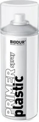 Produktbild von BIODUR Transparent Kunststoffgrundierung Spray - 400ml - Haftvermittler, Hohe Haftung & Deckkraft - Schnelltrocknend - Innen/Außen - Leicht Pigmentier