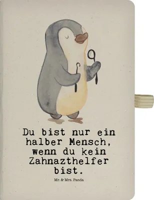 Produktbild von Mr. & Mrs. Panda notizbuch Zahnarzthelfer Herz - Transparent - Geschenk, A5, Kladde, Skizzenbuch, Journal, Tagebuch