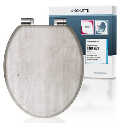 Produktbild von SCHÜTTE MDF WC Sitz LIGHT WOOD, Toilettendeckel mit Absenkautomatik und Holzkern, Klobrille, Toilettensitz mit Motivdruck