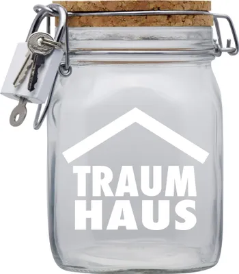 Produktbild von Spardose Geld Geschenk Ideen Traumhaus Transparent Größe L 1 Liter