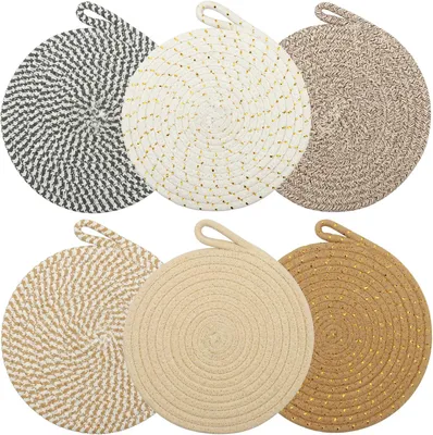 Produktbild von Untersetzer – Set mit 6 Stück – 20 cm – Baumwolle – Rutschfest – Hitzebeständig