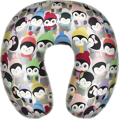 Produktbild von EVE Textile Reisekissen im Pinguindesign 35x30x8 cm Nackenkissen Memory Foam Autokissen Flugzeugkissen Bahnkissen Travel Pillow Ergonomisch Gesundheit
