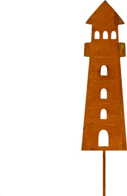 Produktbild von Kleiner Leuchtturm Edelrost Gartenstecker Rost Deko Figuren für den Garten