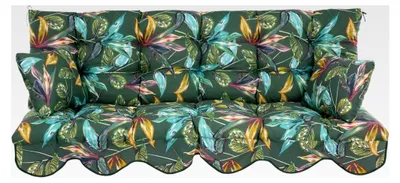 Produktbild von Auflage für Hollywoodschaukel 170x50 cm Bora Bankauflage für Sitzfläche und Rückenlehne mit Schnüren und Volant