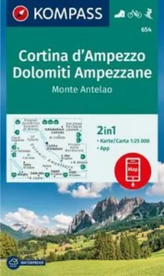 Obrázek produktu pro KOMPASS Wanderkarte 654 Cortina d'Ampezzo, Dolomiti Ampezzane, Monte Antelao 1:25 000