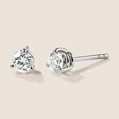 Produktbild von 1-Paar-Ohrstecker 750- Weißgold mit 2-Brillanten zusammen 0,60 G/VS1