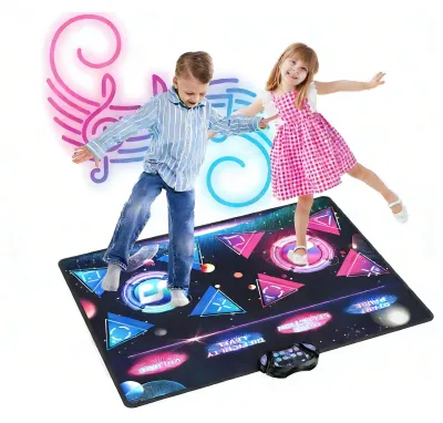 Produktbild von Tanzmatte für Kinder – Elektronisches Tanzpad mit Musik, 8 Spielmodi, interaktives Spiel für zwei Spieler, geräuscharm – Geburtstagsgeschenk für Jungen und Mädchen