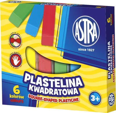 Image de ASTRA school square Plasticine 6 couleurs
