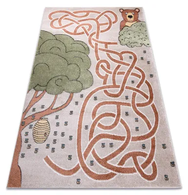 Produktbild von Teppich FUN Honey für Kinder, Bär, Bienen beige Mehrfarben 140x190 cm