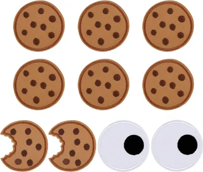 Produktbild von 10 Stück Bügelbilder - Applikationen für Kleidung - gestickte Stoffaufnäher - Cartoon-Kekse - dekorative Patches für Kleidung - gesticktes Abzeichen - zum Aufbügeln
