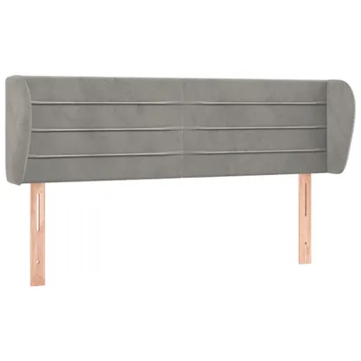 Produktbild von Kopfteil mit Ohren Hellgrau 147x23x78/88 cm Samt