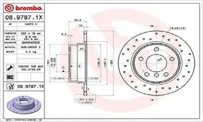 Immagine prodotto di 2x disco freno BREMBO 08.9787.1X per BMW 1 Hatchback (E87) 1 Hatchback (E81)