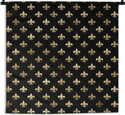 Produktbild von MuchoWow® Wandteppich Wandbehang Muster - Krone - Gold 150x150 cm Tapisserie Dekoration Wandtuch - Wohnaccessoires - Modernes