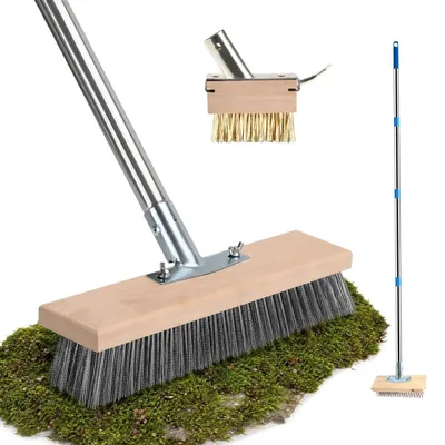 Image de Brosse de balai en acier avec manche, pour jardin