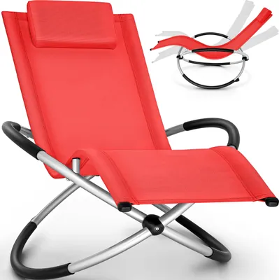 Produktbild von tillvex® Gartenliege Rot Relaxliege Sonnenliege Schaukelliege Liegestuhl Camping Schwingliege